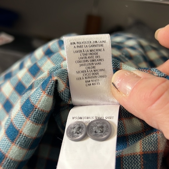 Toad & Co Teal and Aqua Plaid Long Sleeve Button Down Size  Small - Picture 3 of 15